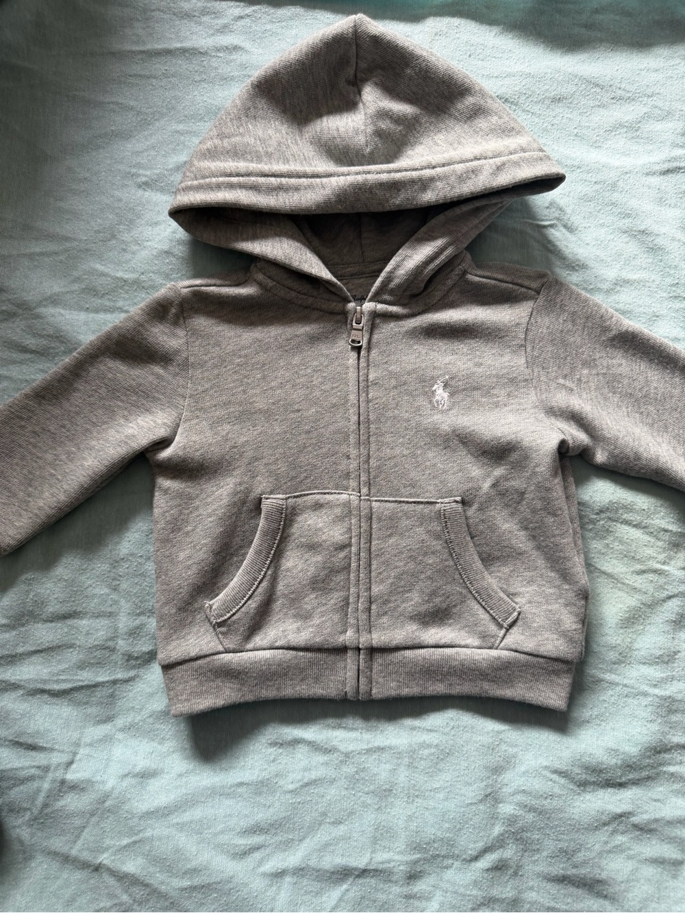 Ralph Lauren Toddler Hooded Zip Jacket in Light Gray